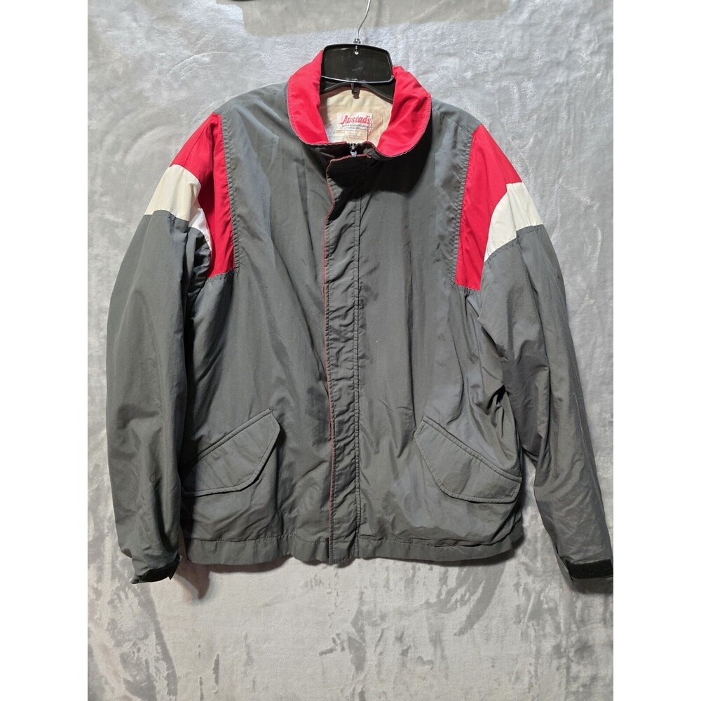 Vintage Gore-tex Jacket Austad's Sports Mens Large Gray Red Windbreaker Ski